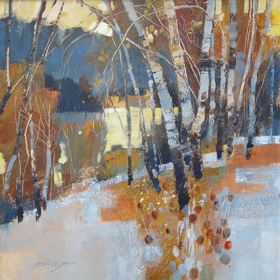 Birch & Forest in Winter archival giclée print by Chris Forsey