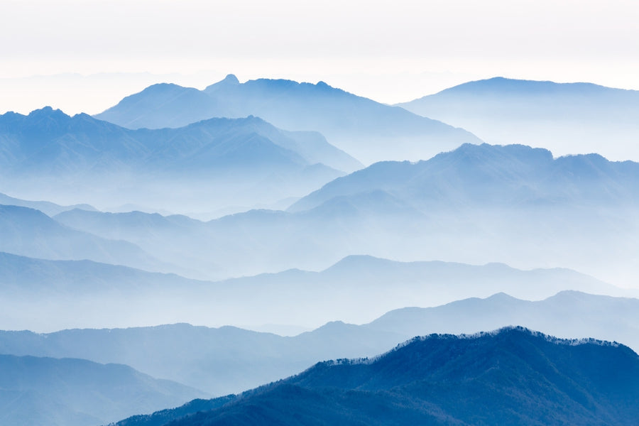 Misty Blue Mountains archival giclée print by Gwangseop Eom