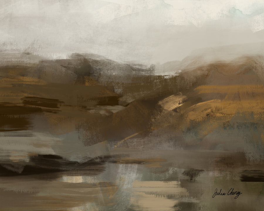 Misty Mountain Landscape archival giclée print by Julia Cheney
