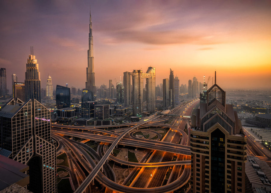 Dubai Evening Glow archival giclée print by Álvaro Pérez & Jose M. Pérez