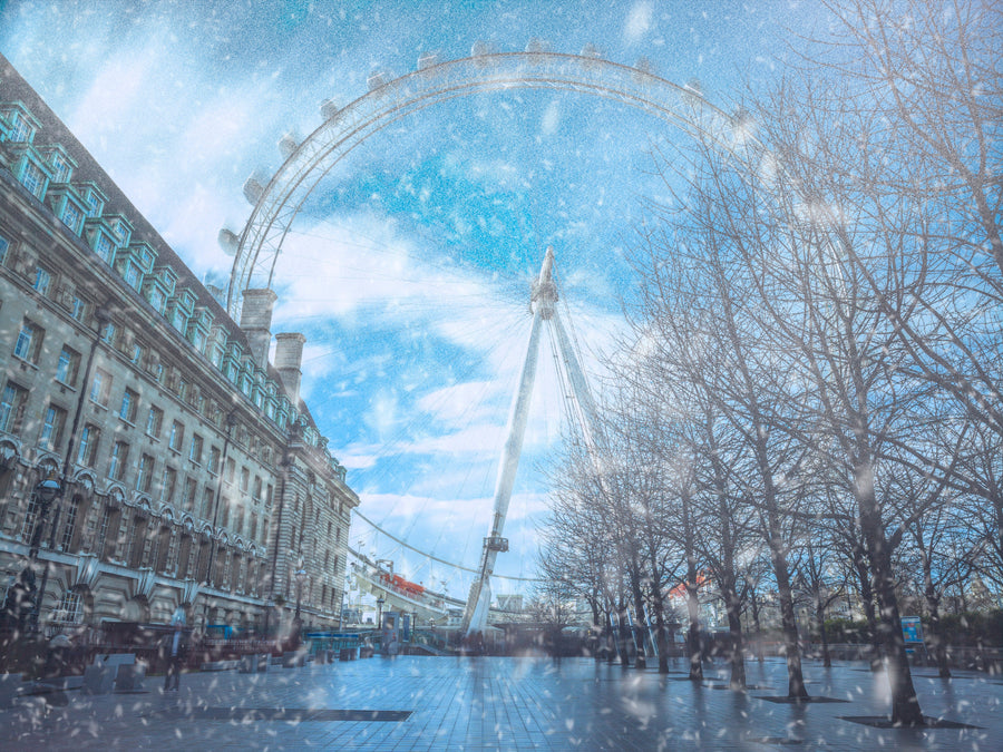 Snow Flyers at London Eye archival giclée print by Assaf Frank