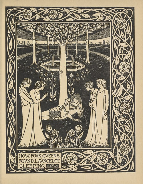 How Four Queens Found Launcelot Sleeping by Aubrey Beardsley