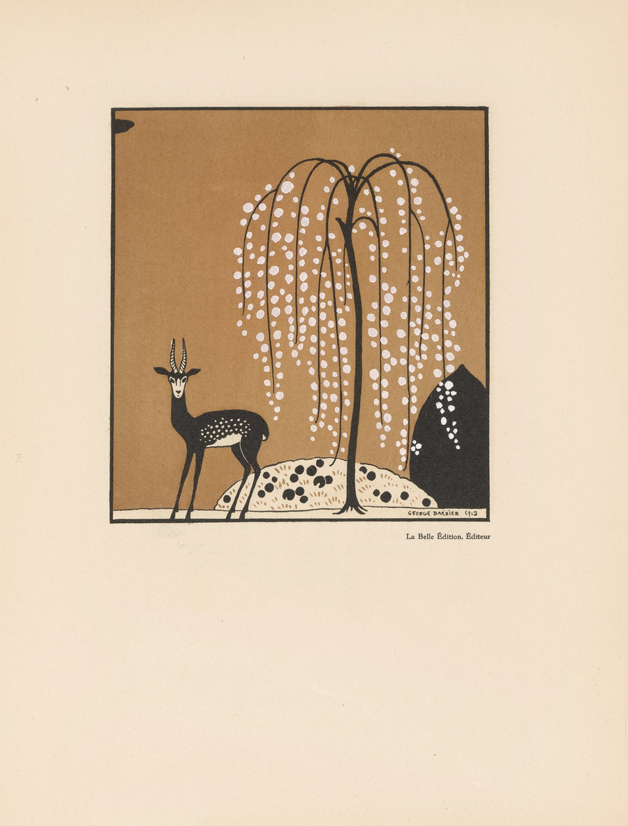Le Cantique des Cantiques, Willow and Deer by George Barbier