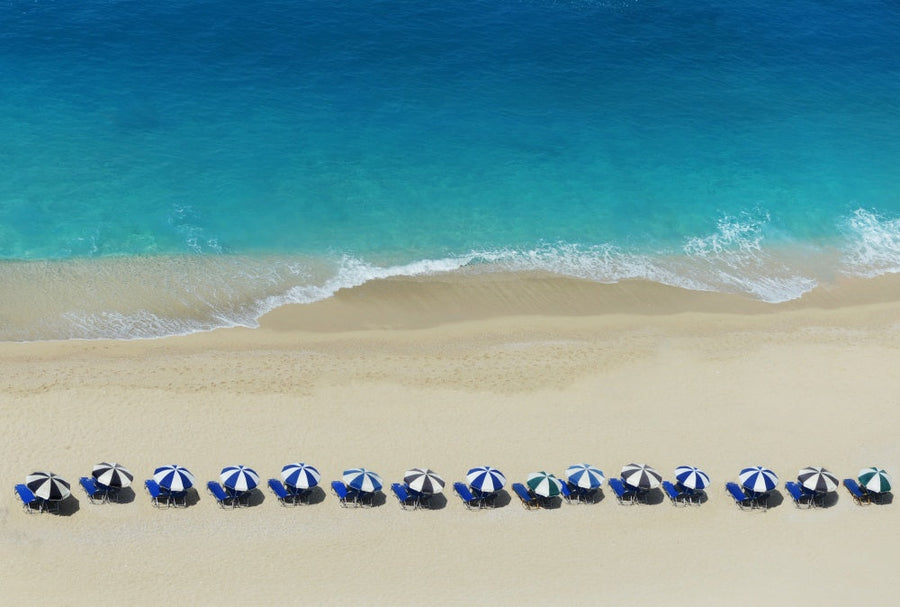 Tropical Beach Umbrellas archival giclée print by Ina Dabi