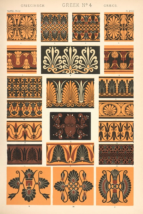 Grammar of Ornament: Greek No. 4 by Owen Jones