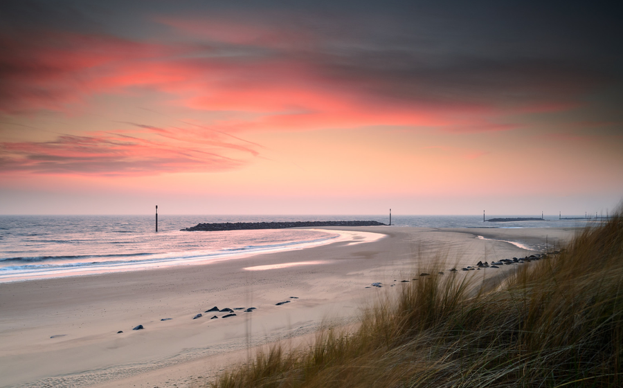 Calm Norfolk Coastline by Steve Docwra