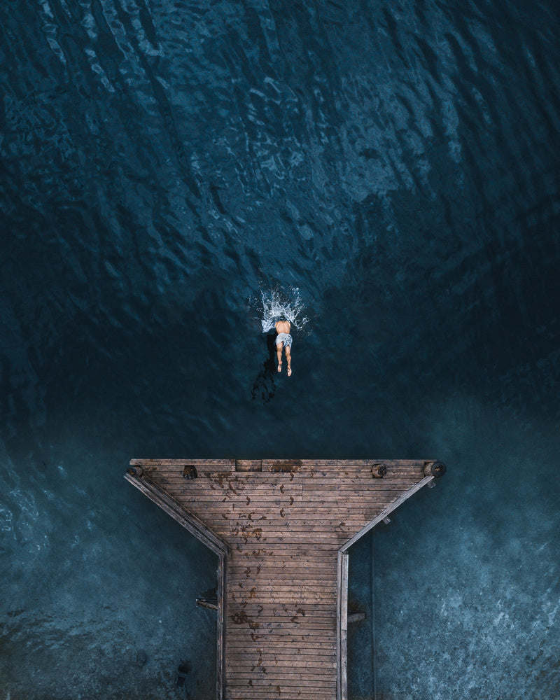 Splash off the Dock archival giclée print by Witold Ziomek