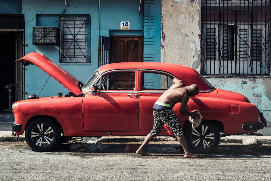 Washing a Car archival giclée print by Andy Bauer