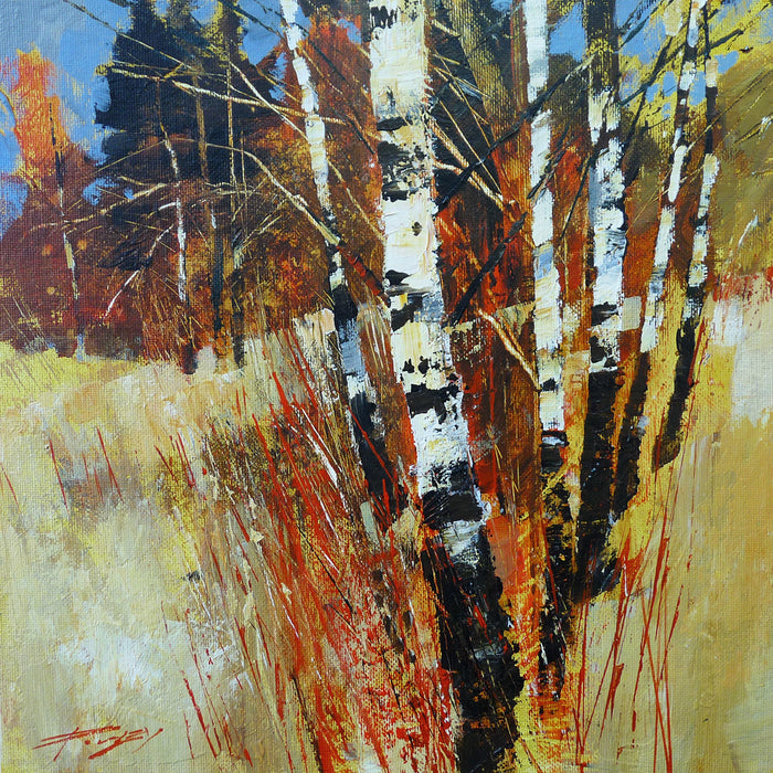 Birch and White Cornous archival giclée print by Chris Forsey