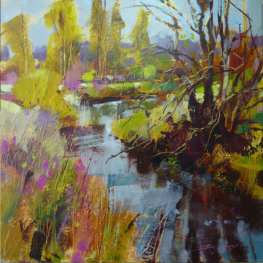 Spring walk, The Alne archival giclée print by Chris Forsey