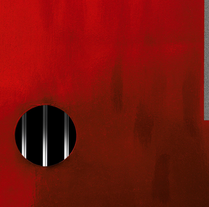 Behind Red Bars archival giclée print by Gilbert Claes