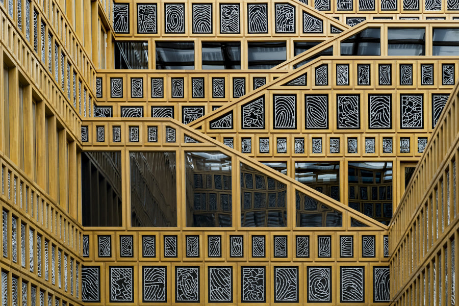 Golden Patterned Architecture archival giclée print by Greetje van Son