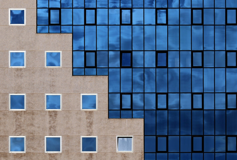 Blue Windows archival giclée print by Hans-Wolfgang Hawerkamp
