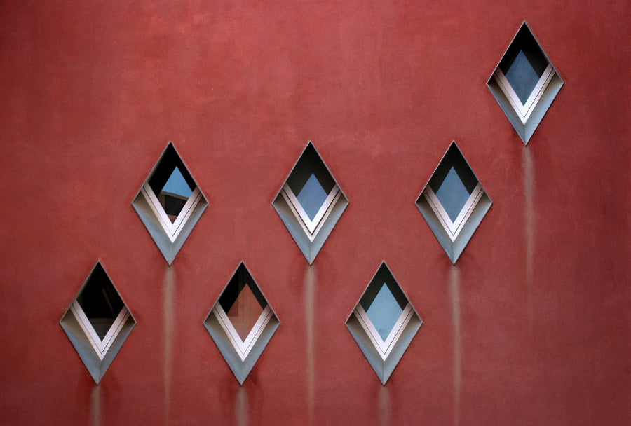 Red Diamond Windows archival giclée print by Hans-Wolfgang Hawerkamp