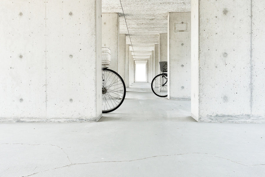 Concrete Hallway Bicycles archival giclée print by Keisuke Ikeda