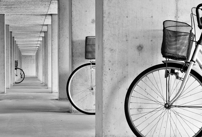 Minimalist Corridor Bikes archival giclée print by Keisuke Ikeda