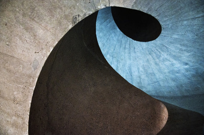 Blue Concrete Spiral archival giclée print by Linda Wride