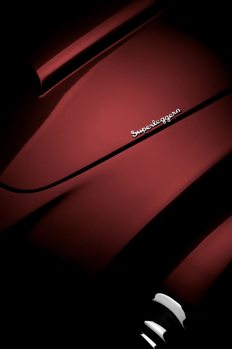 Superleggera - Red bonnet art print by Tim Wallace