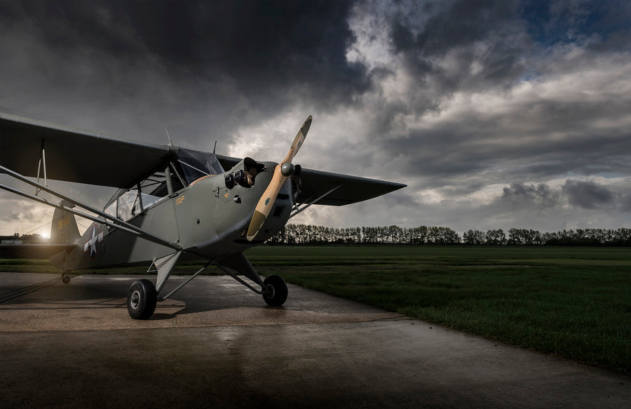 Aeronca L3 Defender on Airstrip art print by Tim Wallace