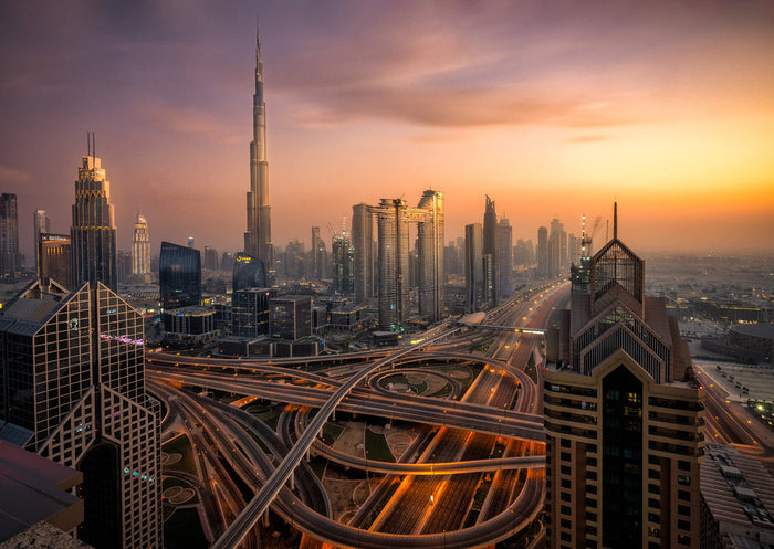 Dubai Evening Glow archival giclée print by Álvaro Pérez & Jose M. Pérez