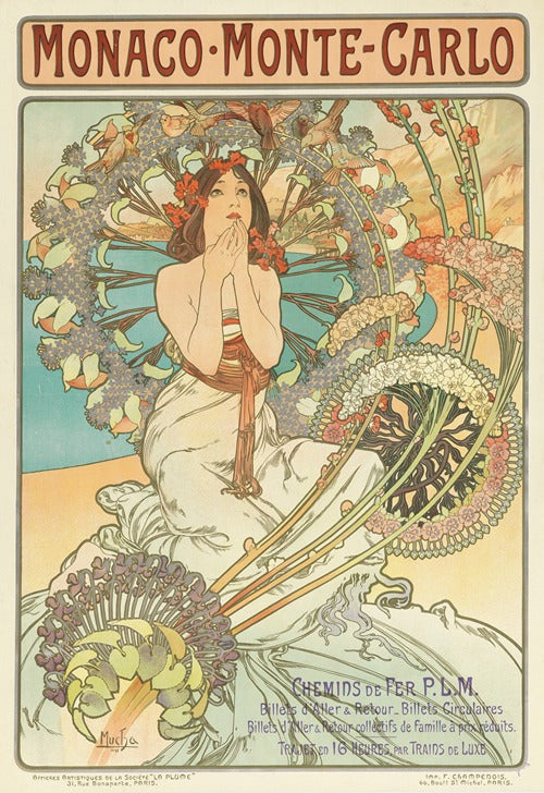 Monaco Monte-Carlo by Alphonse Mucha
