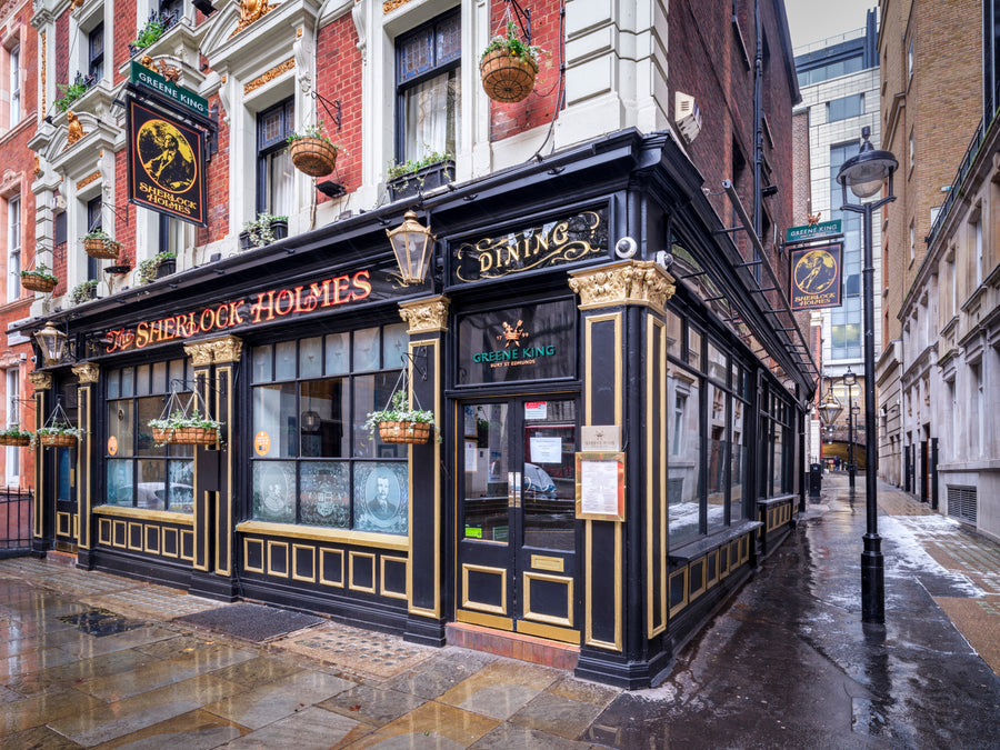 Sherlock Holmes London Pub archival giclée print by Assaf Frank