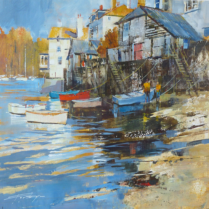 Caffa Mill blues, Fowey archival giclée print by Chris Forsey