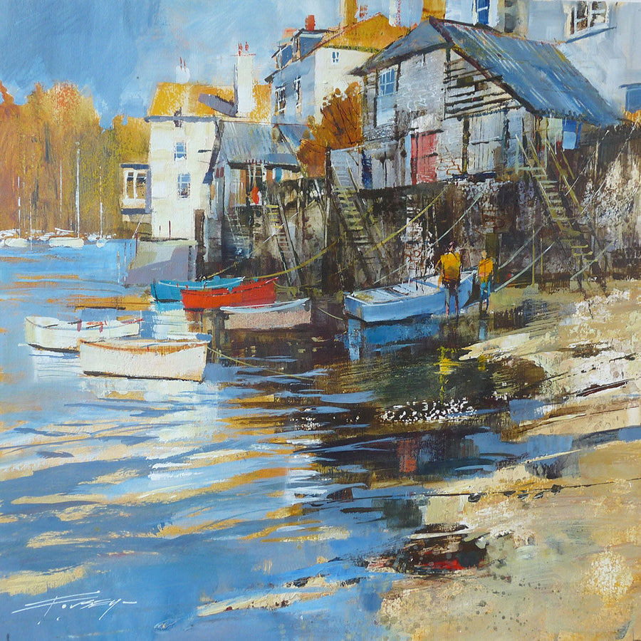 Caffa Mill blues, Fowey archival giclée print by Chris Forsey