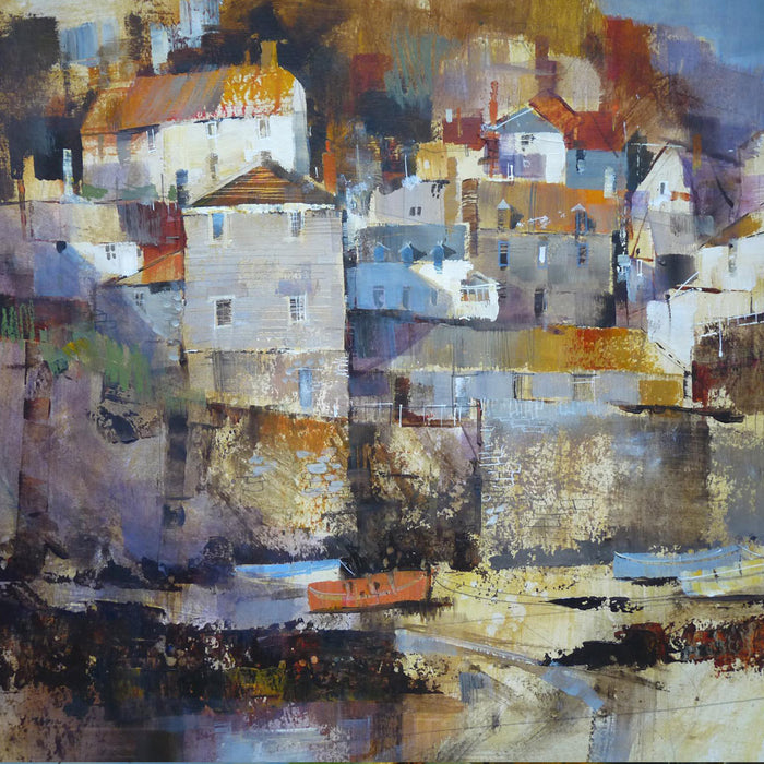 Cottage cluster, Port Isaac archival giclée print by Chris Forsey