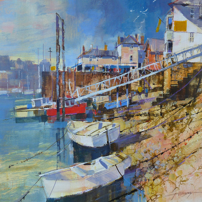 Shoreline in sunshine Fowey archival giclée print by Chris Forsey