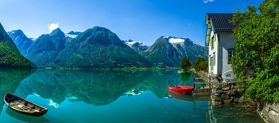 Reflecting Fjord Landscape archival giclée print by Christer Olsen