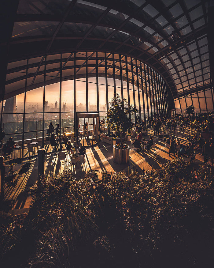 Golden Hour City Garden archival giclée print by David George