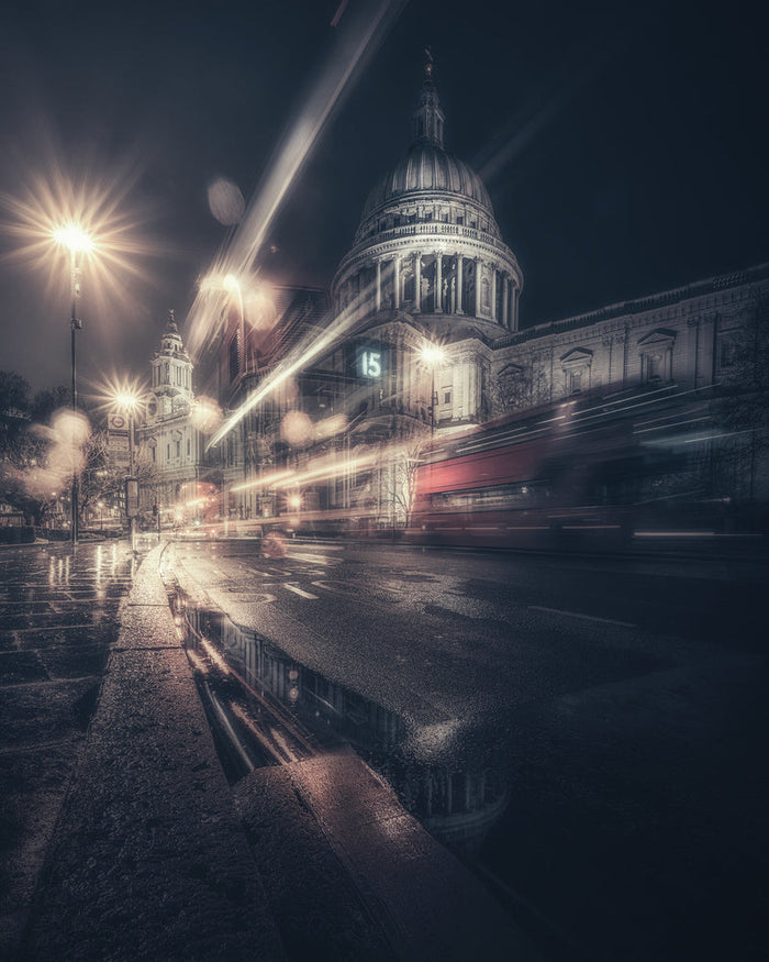 London Night Reflections archival giclée print by David George