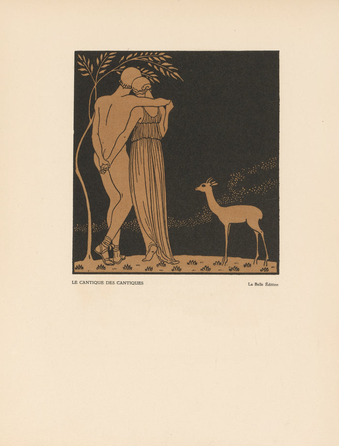 Le Cantique des Cantiques, Figure and Deer by George Barbier