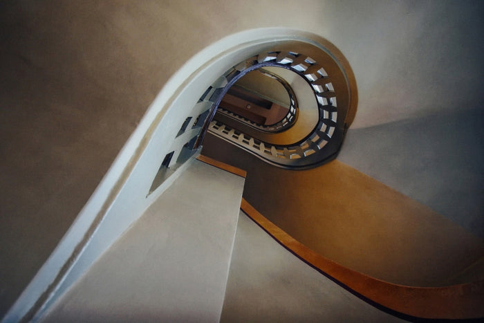 Elegant Spiral Staircase archival giclée print by Holger Droste