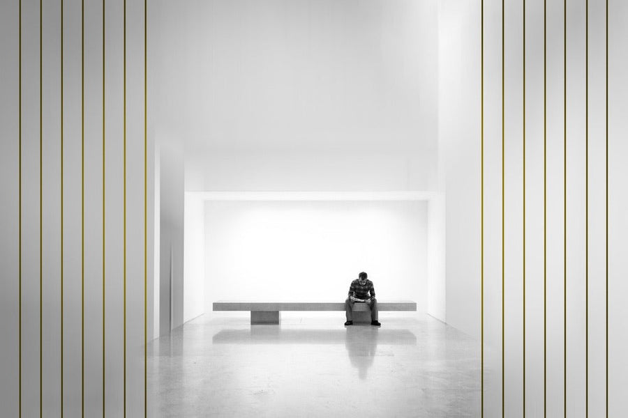 Reading man archival giclée print by Inge Schuster