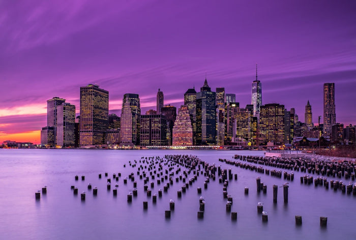 Purple New York Twilight archival giclée print by J. G Damlow