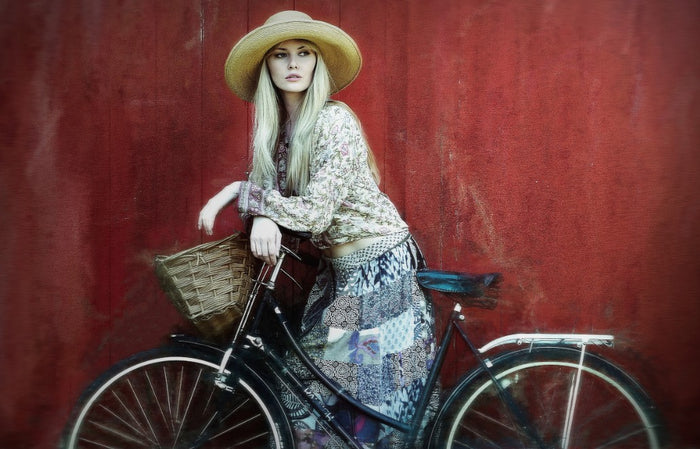 Bohemian Woman and Bicycle by Kenp