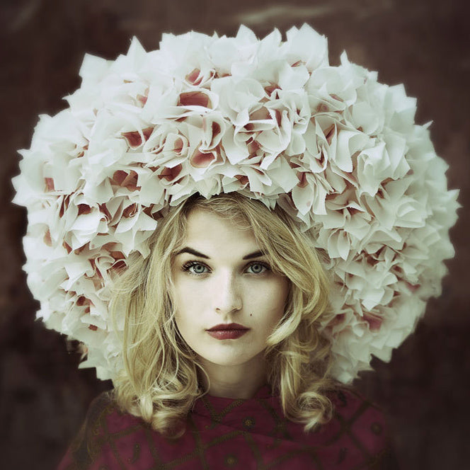 White Floral Crown archival giclée print by Kenp