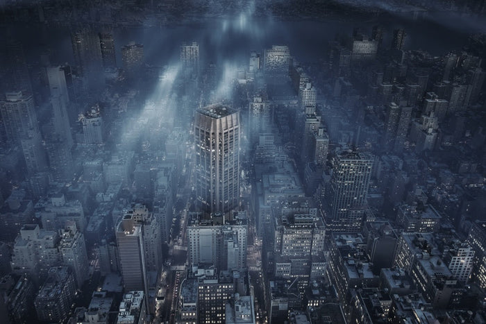 Misty City Night archival giclée print by Leif L├╕ndal