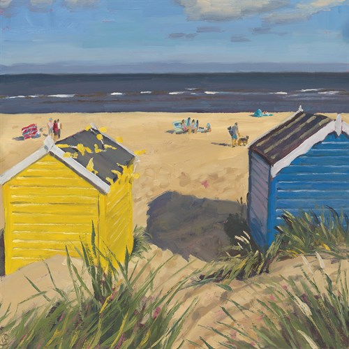 The Beach Hut archival giclée print by Lesley Dabson