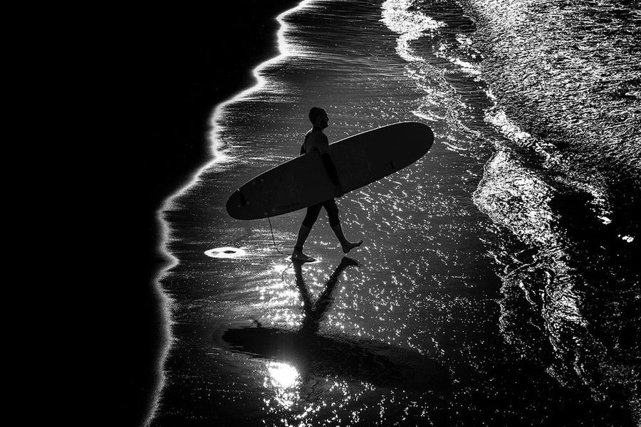 Lone Surfer Sparkling Waves archival giclée print by Massimo Della Latta