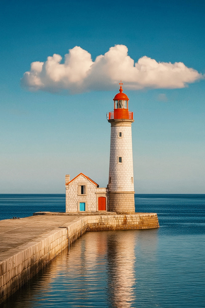 Red Cap Lighthouse archival giclée print by Melloi Art Prints