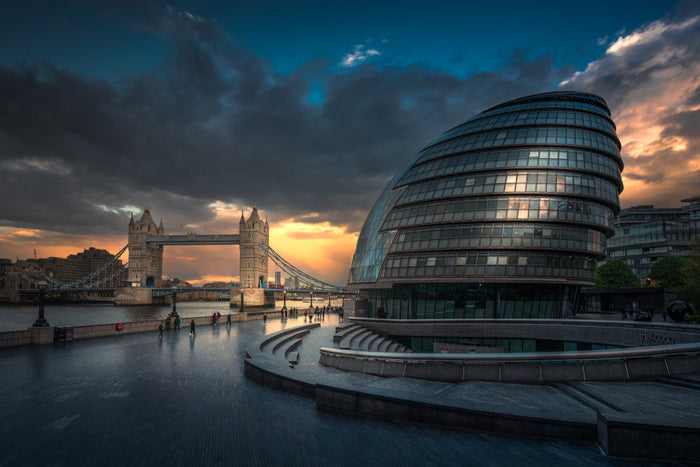 Dramatic London Sunset archival giclée print by Nader El Assy