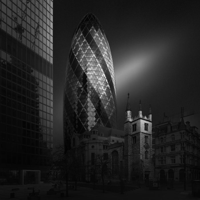 30 St Mary Axe, The Gherkin archival giclée print by Oscar Lopez