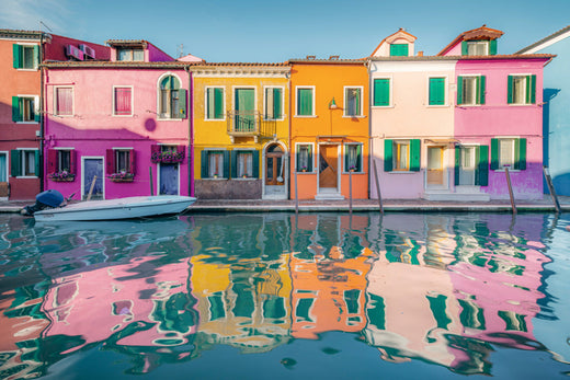 Coloured Burano archival giclée print by Stefan Hefele